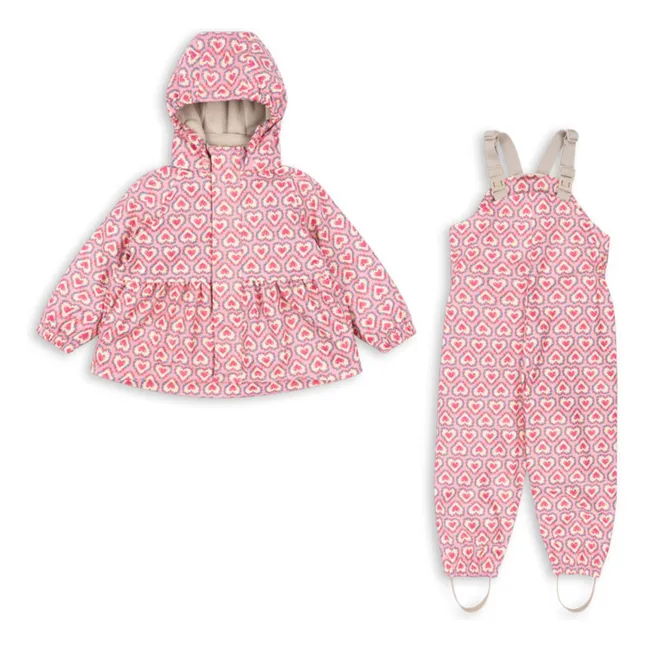 Ensemble de Pluie Palme Cœurs | Rose