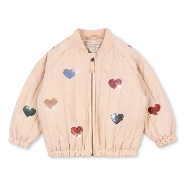Bomber Sequins Juno Cœurs | Rose pâle- Image produit n°0