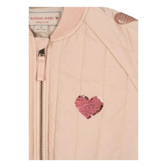 Bomber Sequins Juno Cœurs | Rose pâle