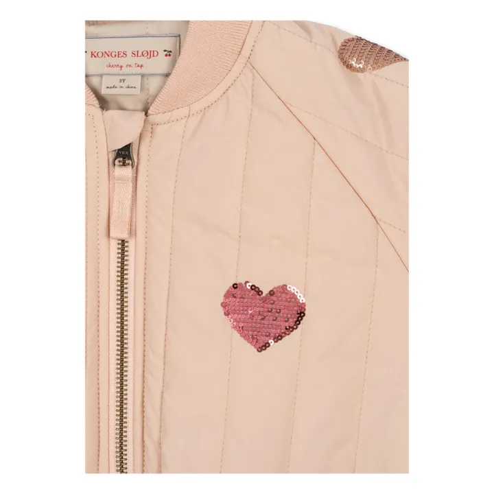Bomber Sequins Juno Cœurs | Rose pâle- Image produit n°3