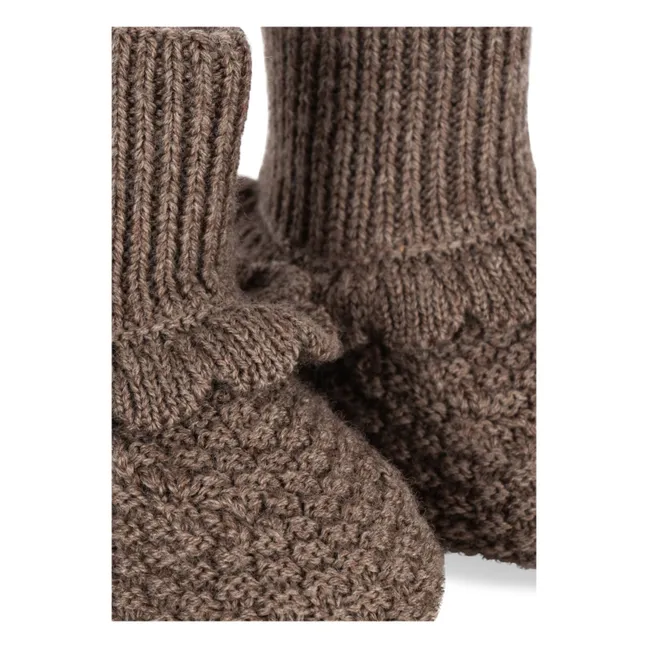 Fruity Merino Wool Slippers | Brown