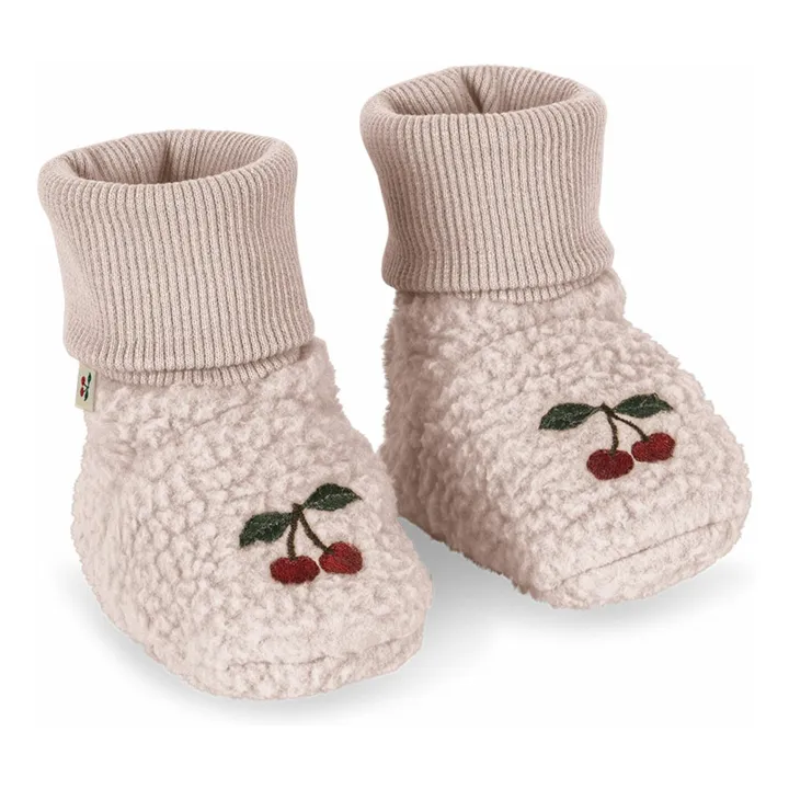 Chaussons Façon Sherpa Safa Cerises | Rose pâle- Image produit n°0