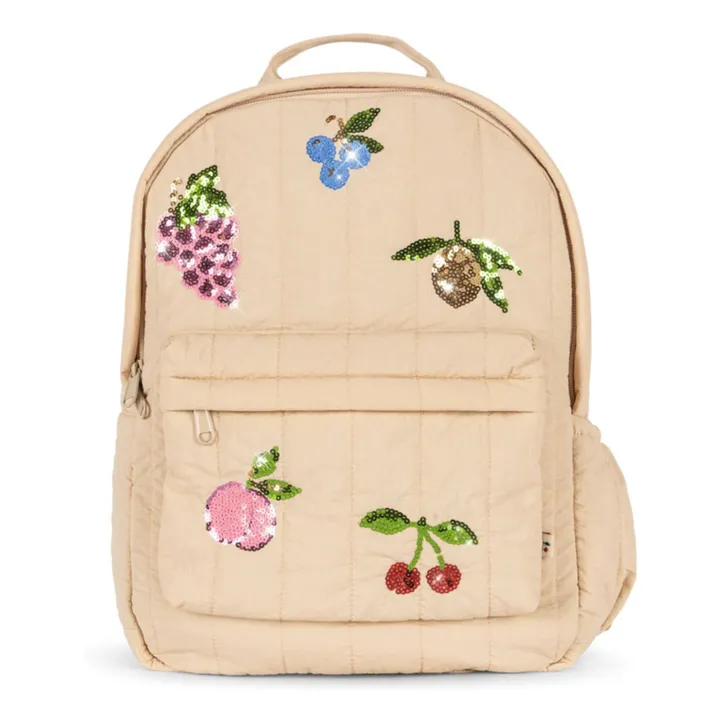 Mochila acolchada bordada Juno Fruits | Beige- Imagen del producto n°0