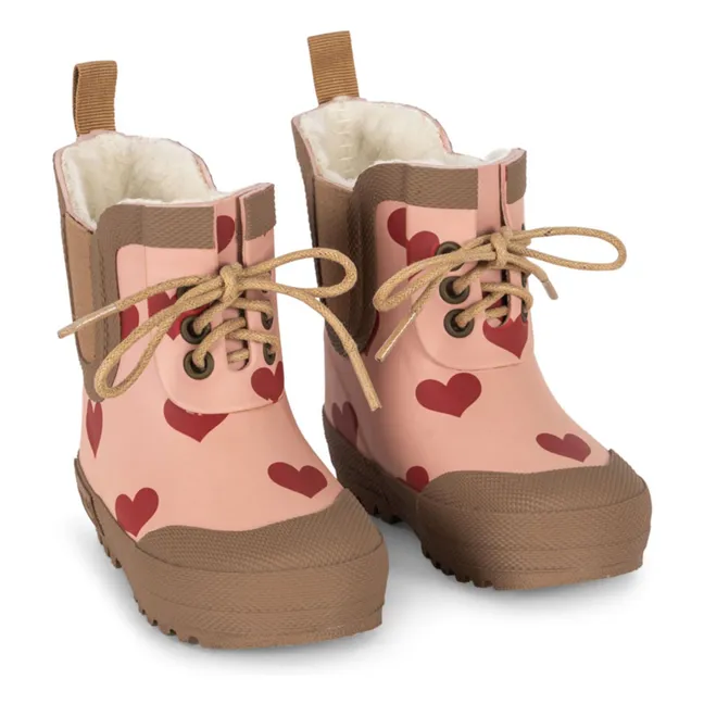 Thermo-Regenstiefel Herzen | Rosa