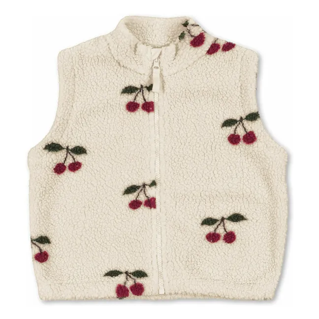 Veste Sans Manches Façon Sherpa Jody Cerises Fibres Recyclées | Ecru