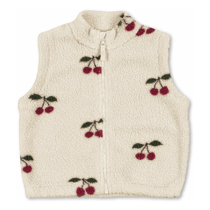 Veste Sans Manches Façon Sherpa Jody Cerises Fibres Recyclées | Ecru- Image produit n°0