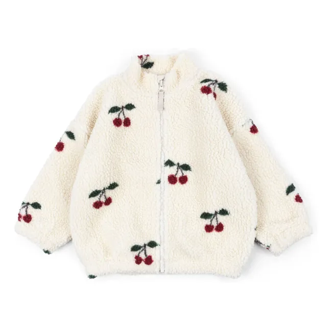 Veste Façon Sherpa Jody Cerises Fibres Recyclées | Ecru