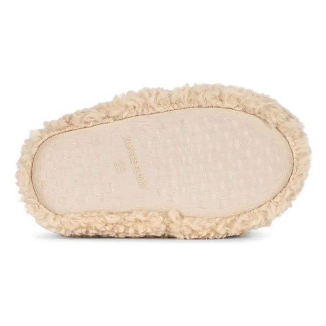 Chaussons Façon Sherpa Globe | Beige