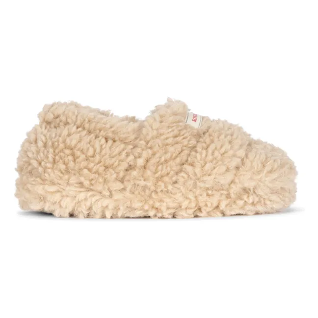 Chaussons Façon Sherpa Globe | Beige