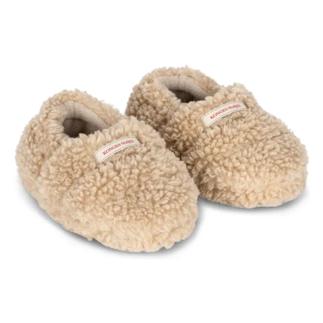 Chaussons Façon Sherpa Globe | Beige