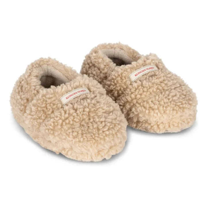 Chaussons Façon Sherpa Globe | Beige- Image produit n°0