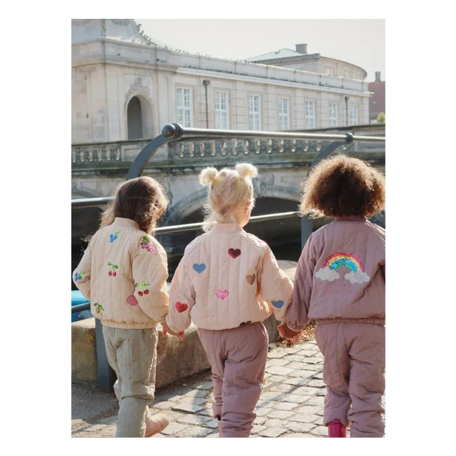 Bomber Sequins Juno Cœurs | Rose pâle