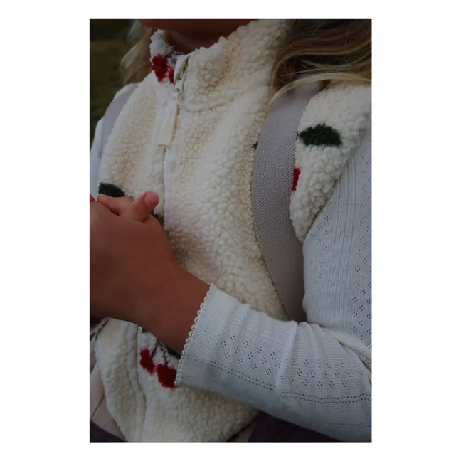 Veste Sans Manches Façon Sherpa Jody Cerises Fibres Recyclées | Ecru