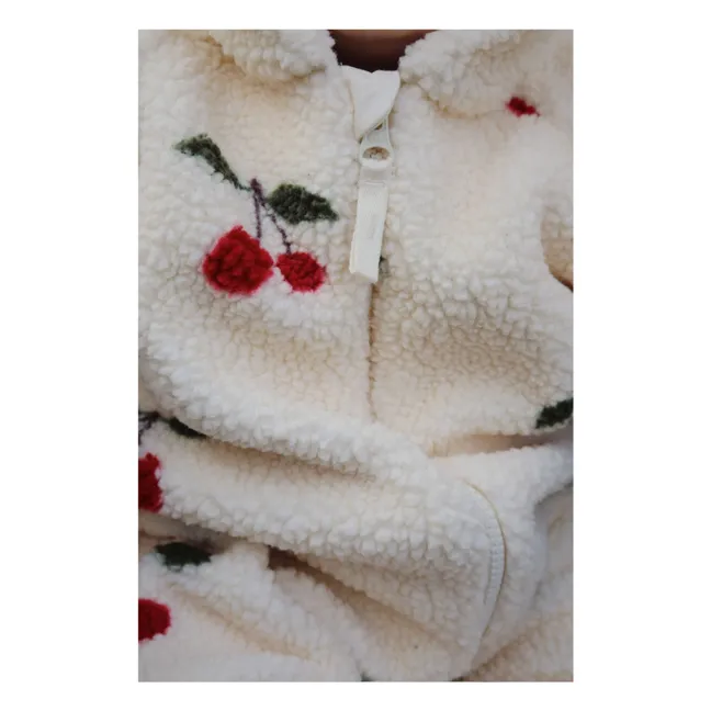 Pilote Façon Sherpa Jody Cerises Fibres Recyclées | Ecru