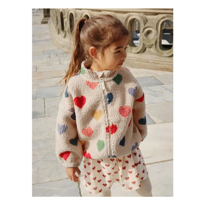 Veste Façon Sherpa Jody Cœurs Fibres Recyclées | Beige- Image produit n°1