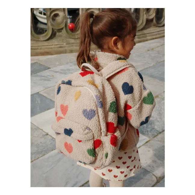 Sac à Dos Façon Sherpa Jody Cœurs Fibres Recyclées | Ecru
