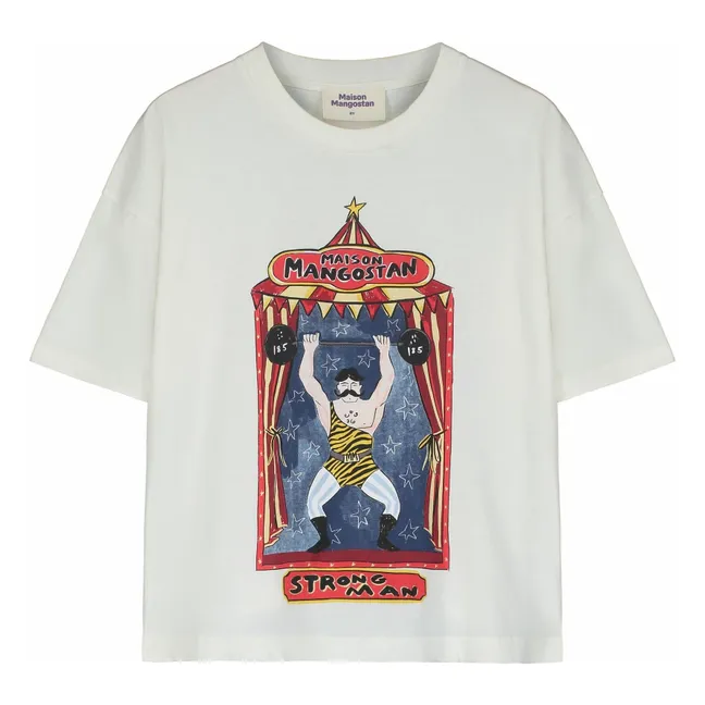 T-shirt Strong Man Coton Bio | Blanc