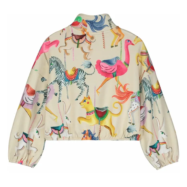 Sweat Zippé Carnival Coton Bio | Crème