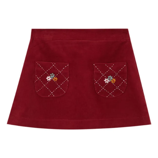 Corduroy skirt | Burgundy