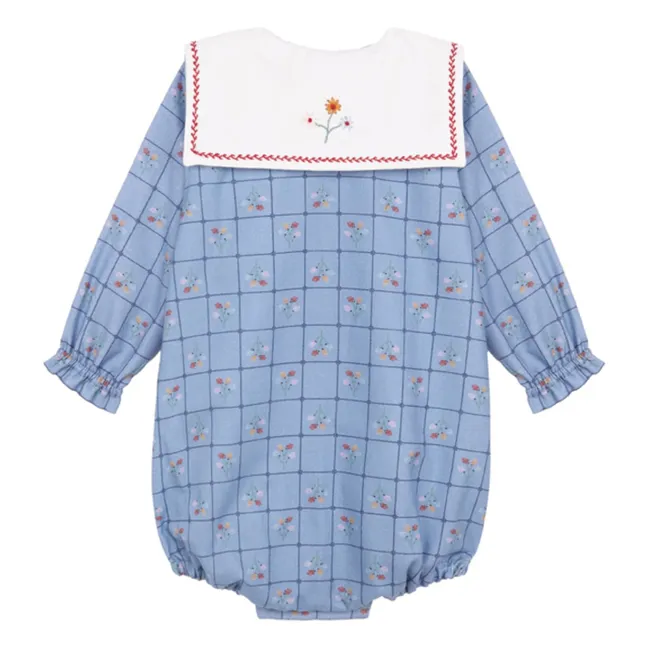 Barboteuse Catherina Coton Bio | Bleu