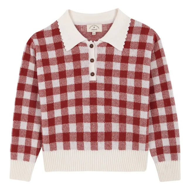 Gingham sweater | Red
