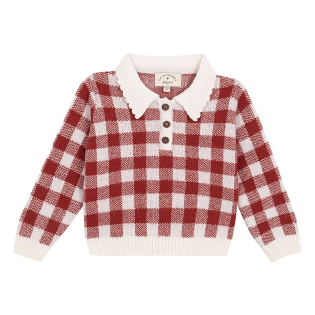 Gingham Mini sweater | Red
