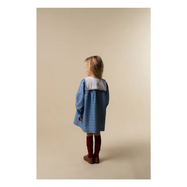 Vestido Catherina de algodón orgánico | Azul