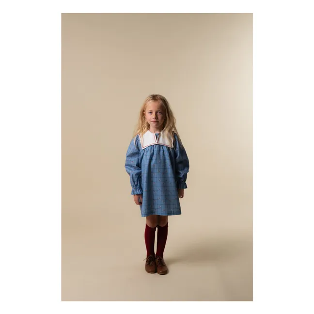 Vestido Catherina de algodón orgánico | Azul