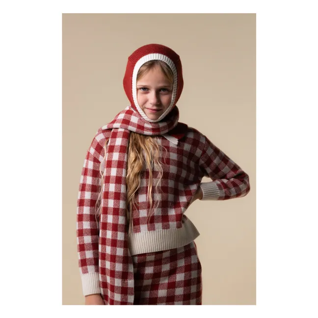 Gingham sweater | Red