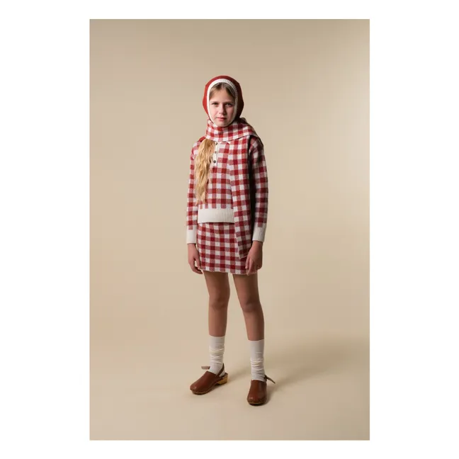 Gingham sweater | Red