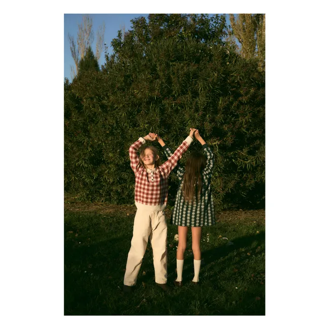 Gingham sweater | Red