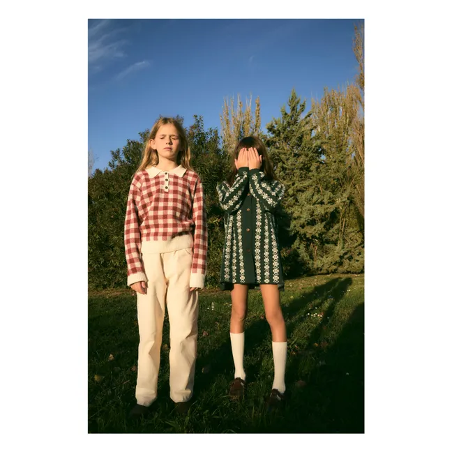 Gingham sweater | Red