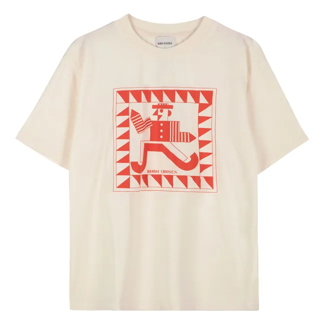 Camiseta de algodón orgánico Mr Pencil - Colección Mujer | Blanco Roto