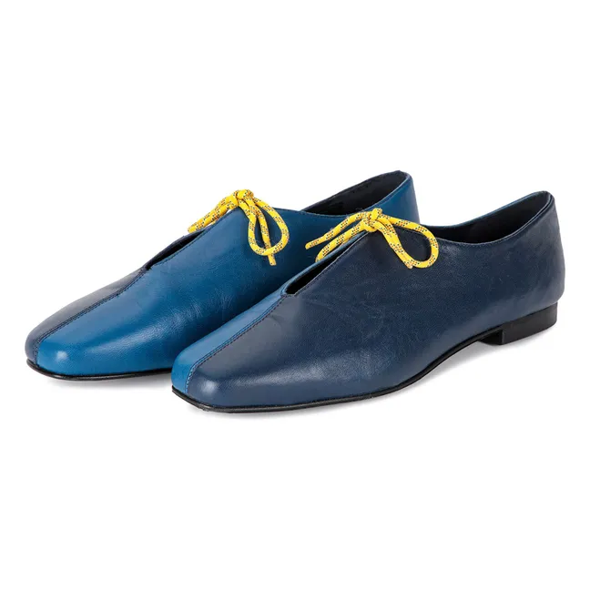 Color Block Ballerinas Leather - Women's Collection | Midnight blue
