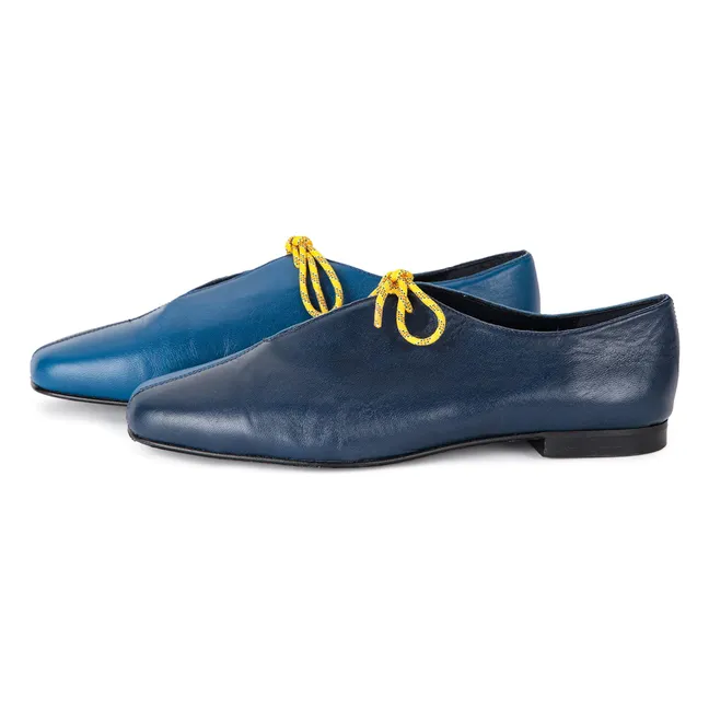 Color Block Ballerinas Leather - Women's Collection | Midnight blue