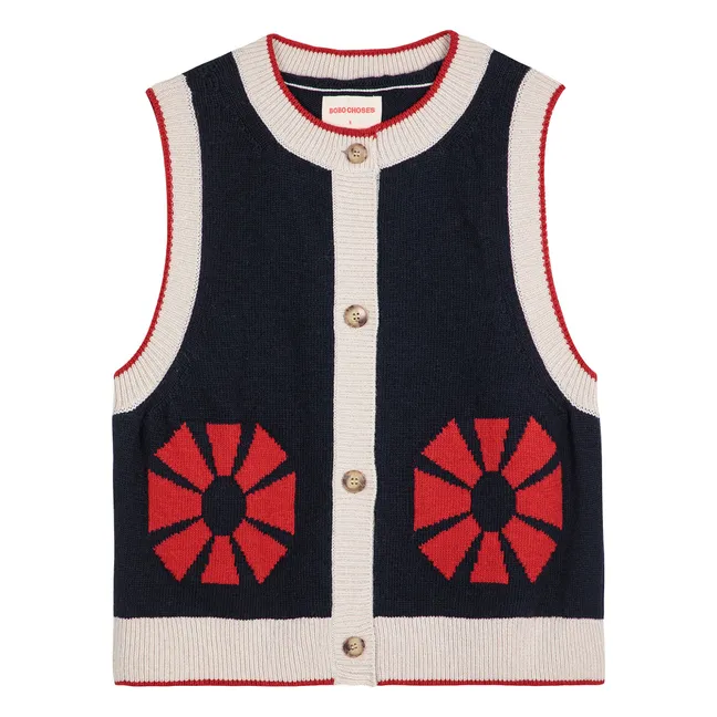 Gilets Sans Manches Flower - Collection Femme | Bleu marine