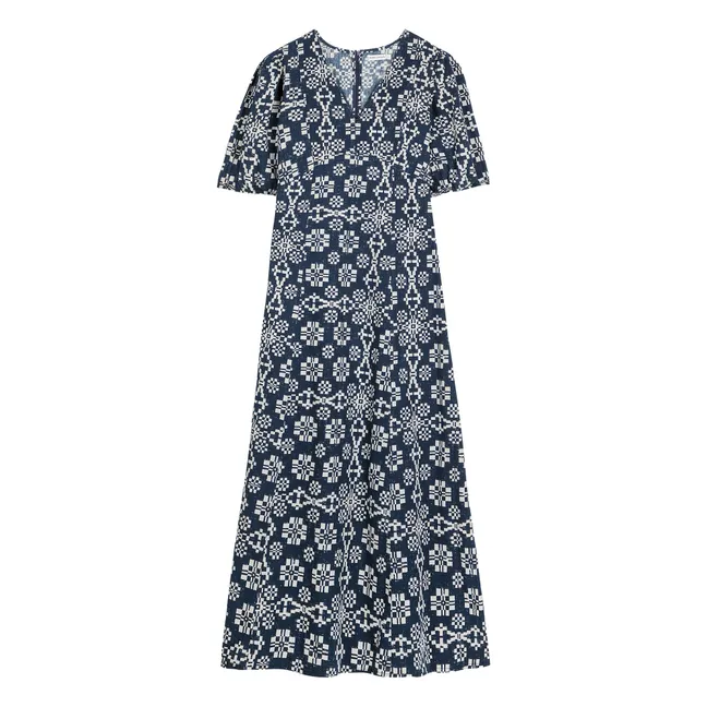 Robe Kaléidoscope Coton Bio - Collection Femme | Bleu marine