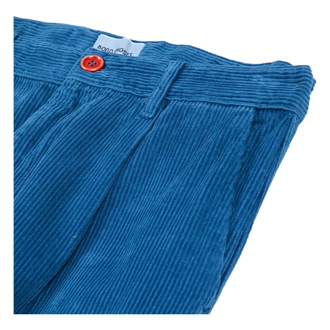 Pantalon Velours Côtelé Coton Bio - Collection Femme | Bleu