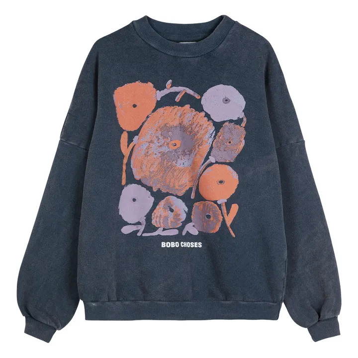 Sweat Dahlia Coton Bio et Recyclé - Collection Femme | Bleu marine- Image produit n°0