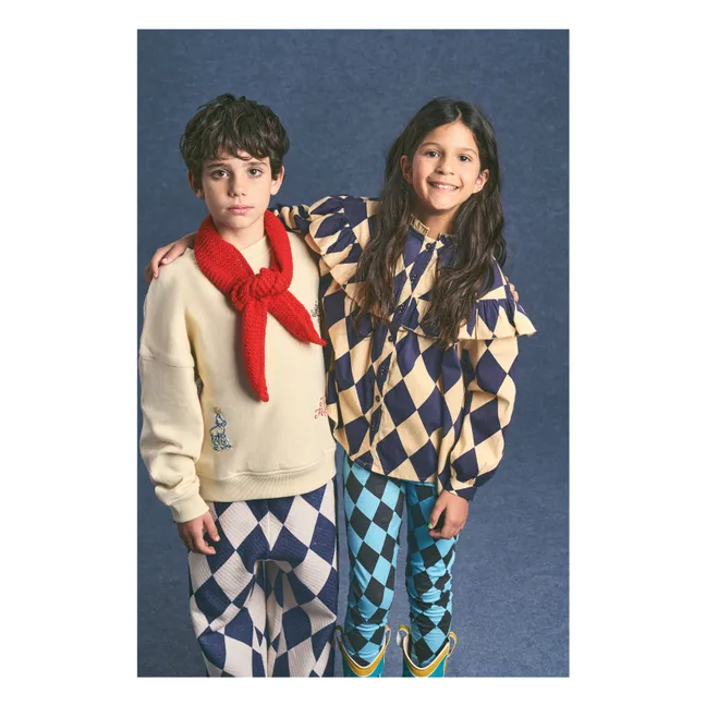 Harlequin blouse | Beige