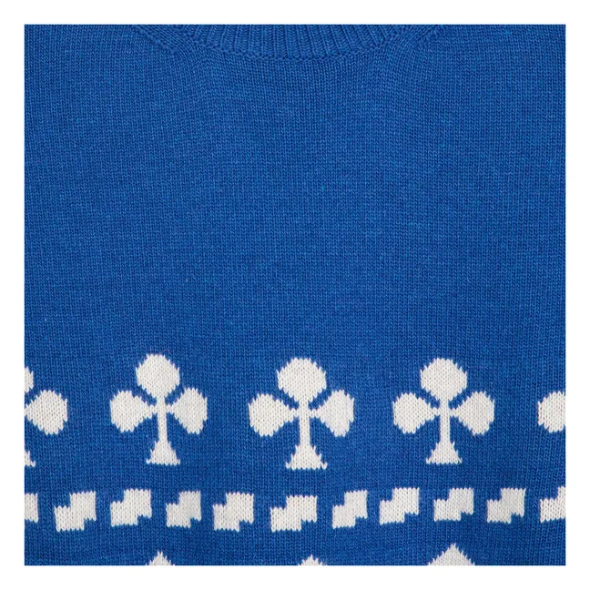 Pull Oversize Farm Jacquard  - Collection Femme | Bleu