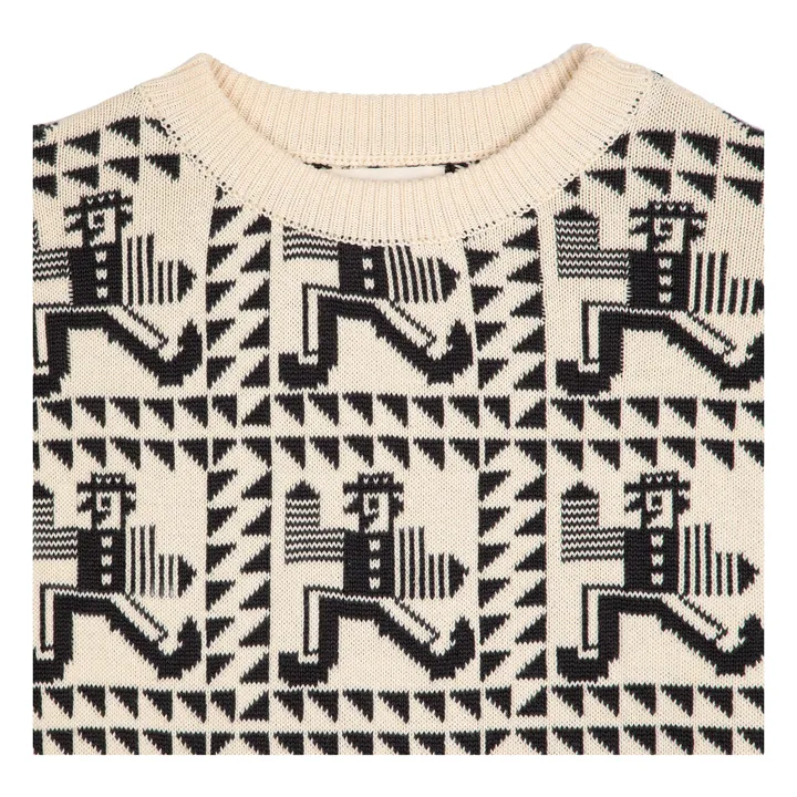 Pull Mr Pencil Jacquard Coton Bio - Collection Femme | Blanc cassé- Image produit n°3
