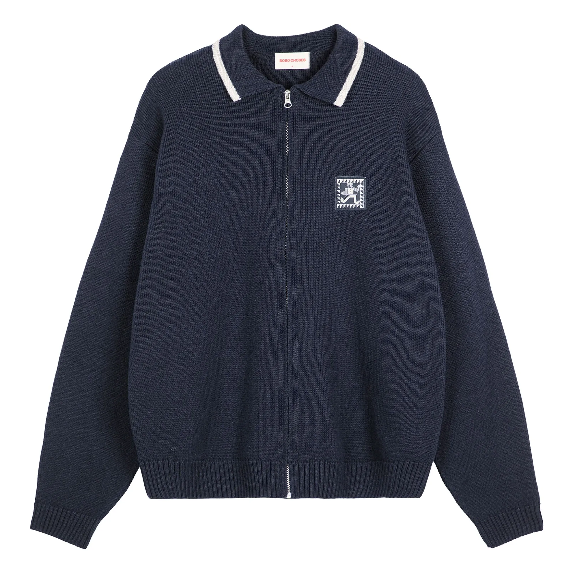 Bobo Choses Women's Navy Blue Mr Pencil Zipped Cardigan Recycled Fibres - Collection