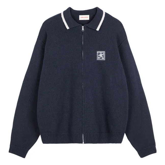 Cardigan Zippé Mr Pencil Fibres Recyclées - Collection Femme | Bleu marine