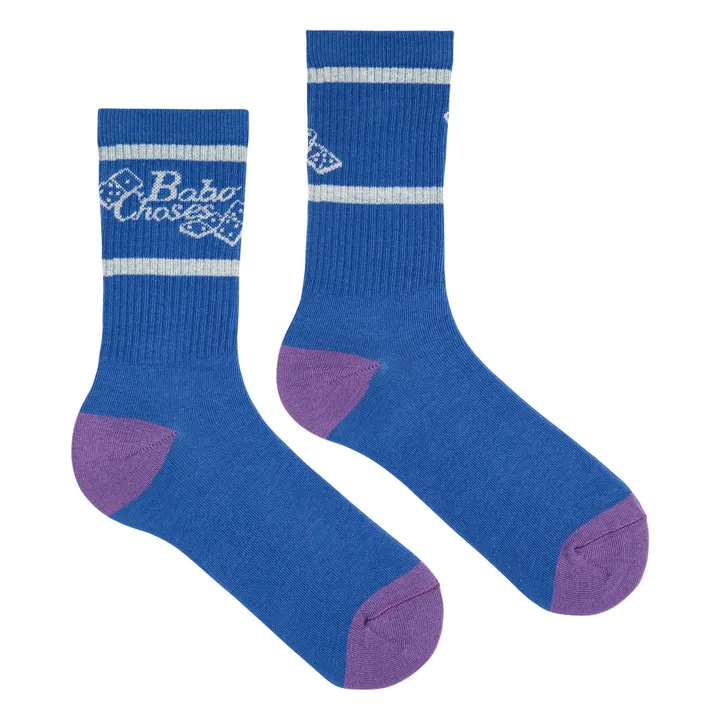 Lot de 2 Paires de Chaussettes Tic Tac Toe - Collection Femme | Bleu- Image produit n°3