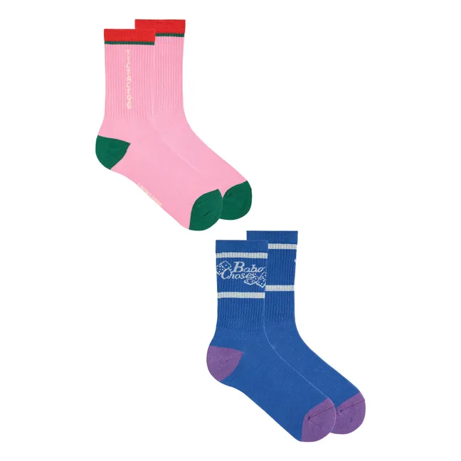 Lot de 2 Paires de Chaussettes Tic Tac Toe - Collection Femme | Bleu