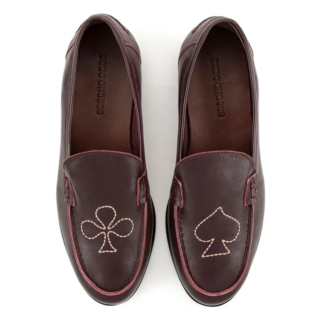 Mocassins Brodés Cuir - Collection Femme | Marron