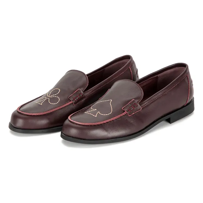 Mocassins Brodés Cuir - Collection Femme | Marron