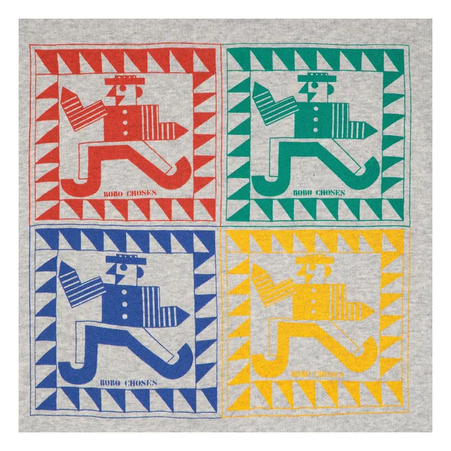 Sweat Mr Pencil Coton Bio - Collection Femme | Gris chiné clair