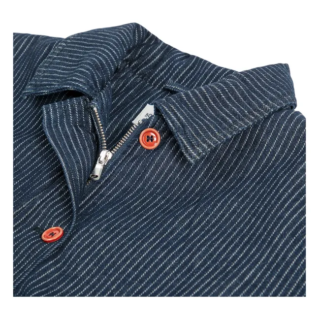 Bomber Rayée Denim Coton Bio - Collection Femme | Bleu marine